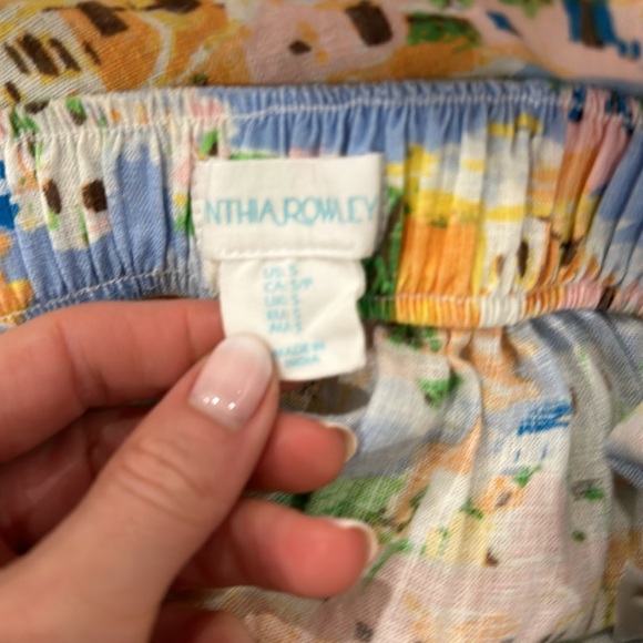 Cynthia Rowley Coastal Print Linen Blend Wrap Maxi Skirt Size Small - Picture 5 of 7